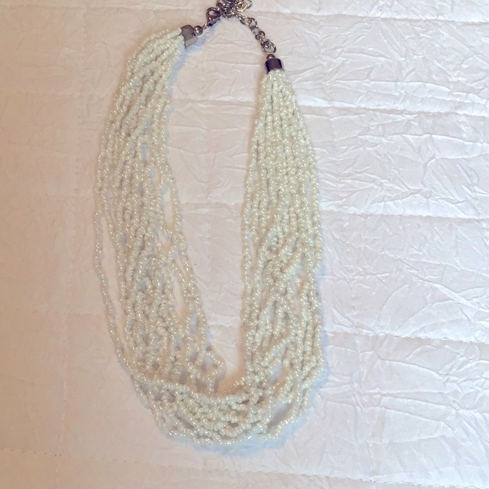 Vintage White Glass Necklace